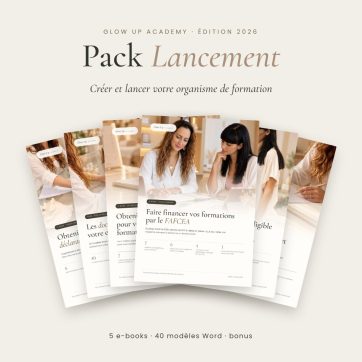 Pack Complet – Les 9 e-books Glow Up Academy pour formatrices en esthétique